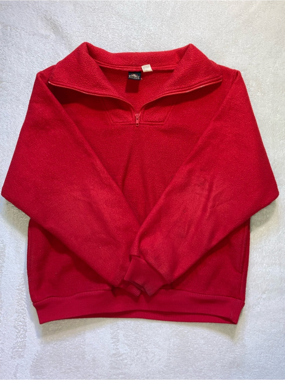 Men's Red Half-Zip Fleece Pullover